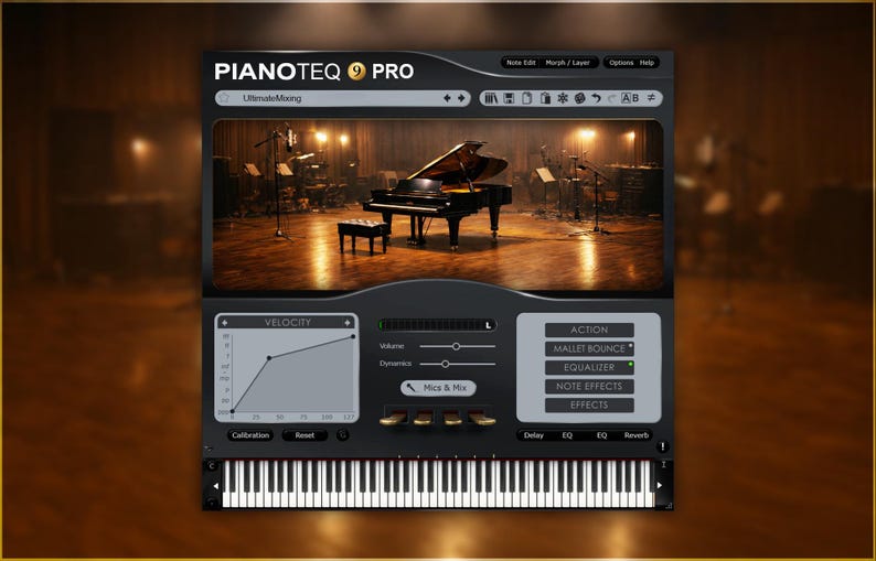 Modartt Pianoteq 9 Pro is a physically modeled piano instrument delivering highly realistic acoustic and electric piano sound with expressive dynamic response and detailed control for professional music production Featuring advanced physical modeling adjustable microphones tuning hammer noise pedal behavior and instrument parameters it provides authentic feel and nuance without large sample libraries Perfect for composers producers and performers seeking natural precision